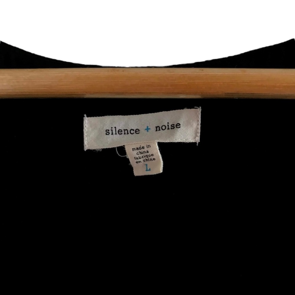 Urban Outfitters Silence + Noise Black Mini Dress Faux Wrap Dress Zipper Side - Picture 3 of 7